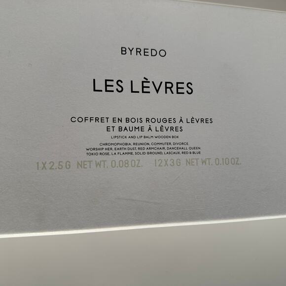 Byredo Gift Set of 13 Satin Lipsticks 1 Chromophobia Lip Balm in Wooden Box BN - Picture 12 of 16